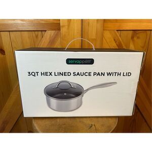 Servappetit 3 Quart QT Hex Lined Saute Pan With Lid 11 in” Diameter NIOB